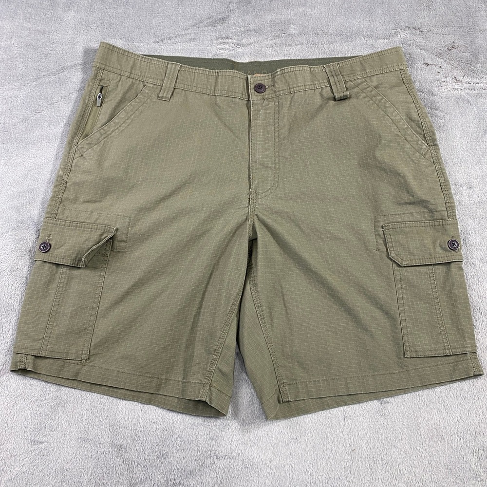 Lucky Brand Cargo Shorts Mens 38 Green Workwear Ripstop Stretch Utility Pockets